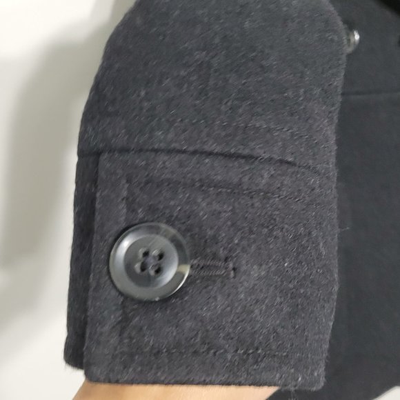 Gap Wool Blend Double Breasted Peacoat Jacket Lined Pockets Collard Classic XS - Picture 2 of 10